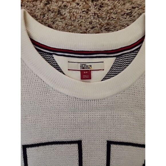 Tommy Hilfiger Denim Long Sweater Womens Small H Logo - Picture 3 of 7